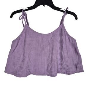 Colsie Lavender Purple Cotton Gauze Spaghetti Strap Top Womens size Large